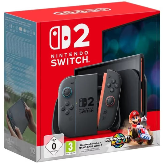Console Nintendo Switch OLED 2 - Bleu Clair & Rouge Clair + Mario Kart World (Code)