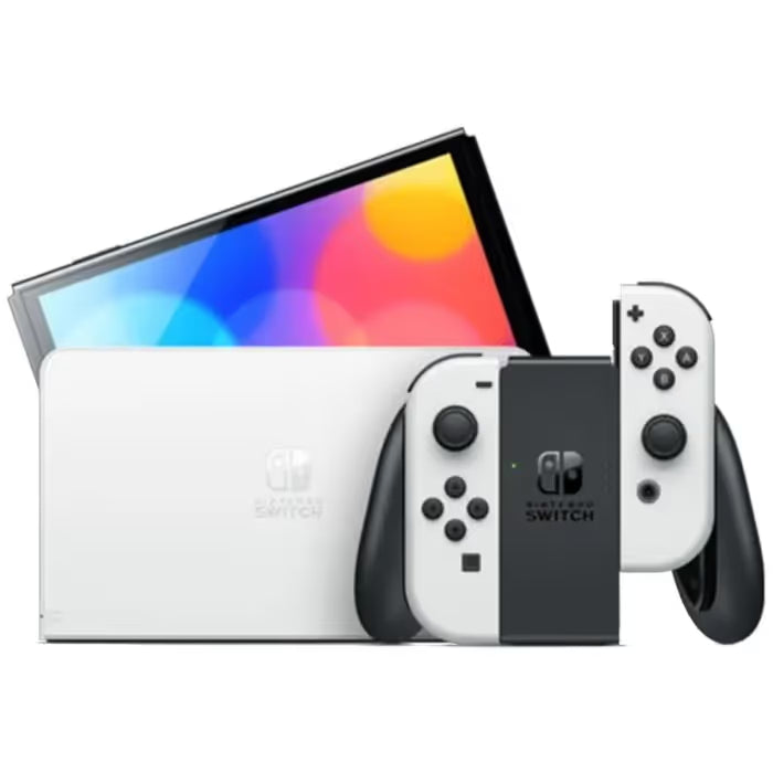 Console Nintendo Switch - Modèle OLED - Blanc + Mario Kart 8 Deluxe (Préinstallé) + 12 mois d'abonnement NSO (Code)