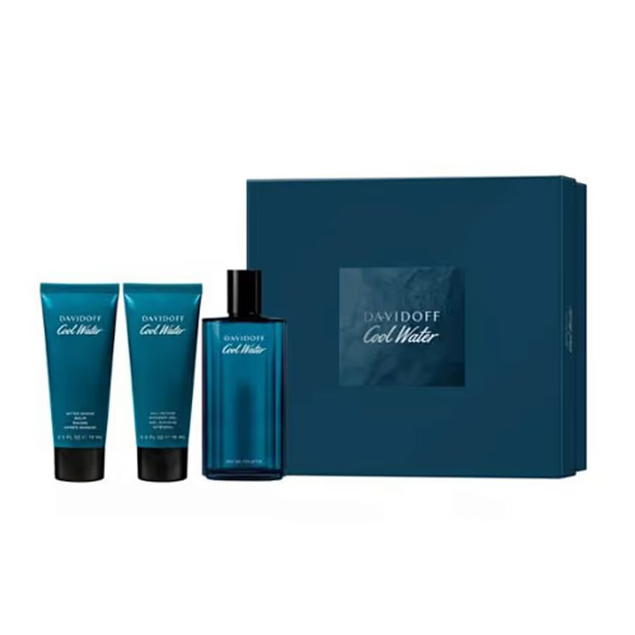 Davidoff Coffret Cool Water pour Homme - Eau de Toilette 125ML & Gel Douche + Baume après rasage 75 ml