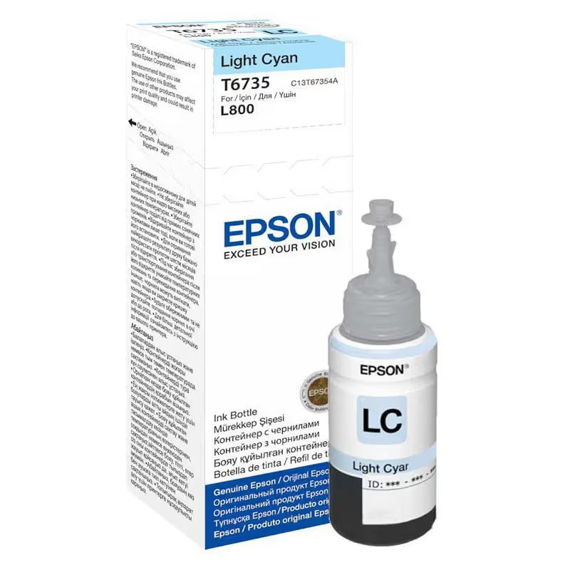 Bouteille d'Encre Original Epson T6735 (C13T67354A) - Cyan Light