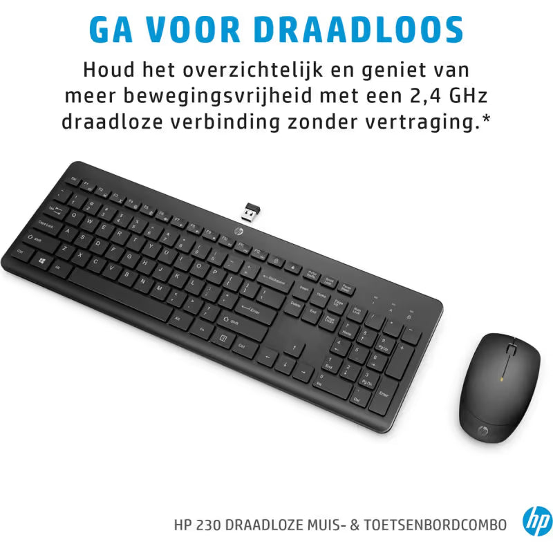 Ensemble Clavier & Souris sans Fil HP 230 Combo - Noir
