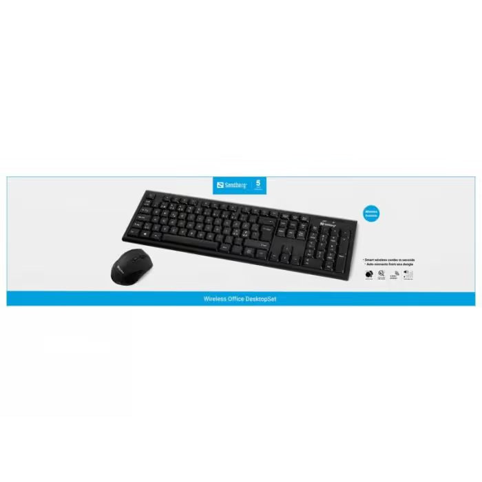 Ensemble Clavier et Souris Sans Fil SANDBERG 631-20 - Noir