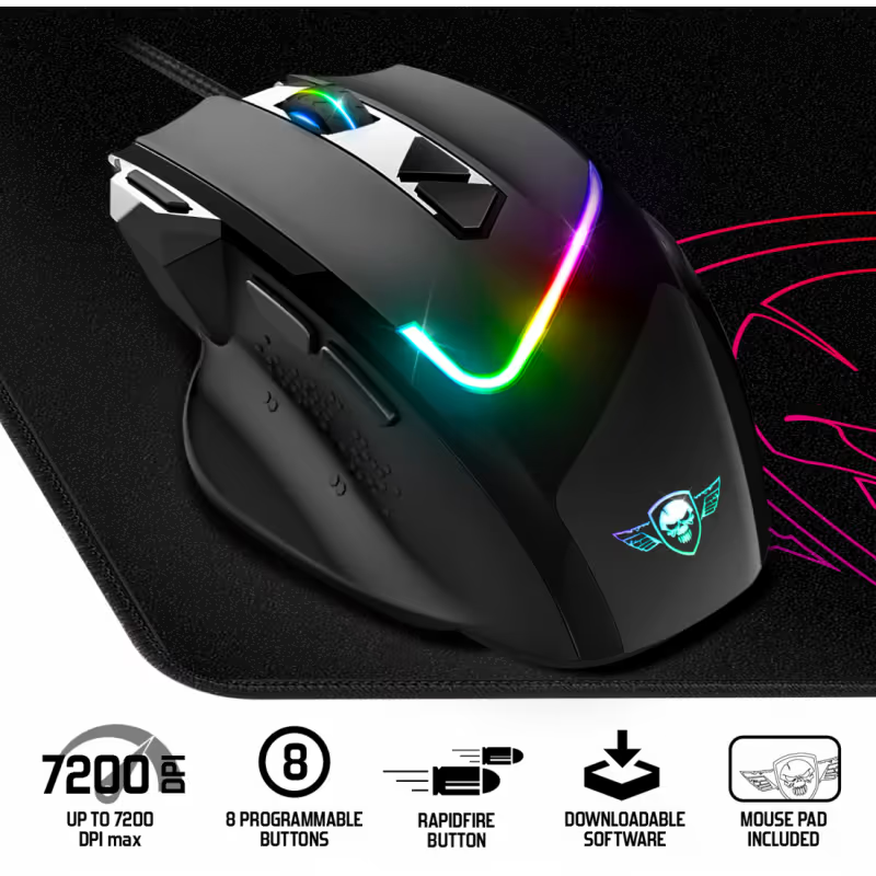 Ensemble Souris & Tapis Gaming Spirit Of Gamer Pro-M3 RGB- Noir