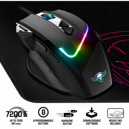 Ensemble Souris & Tapis Gaming Spirit Of Gamer Pro-M3 RGB- Noir