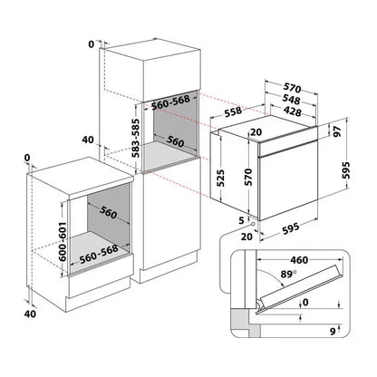 Four Électrique Encastrable Ventilé ARISTON FA3540HIXA 66L - Inox