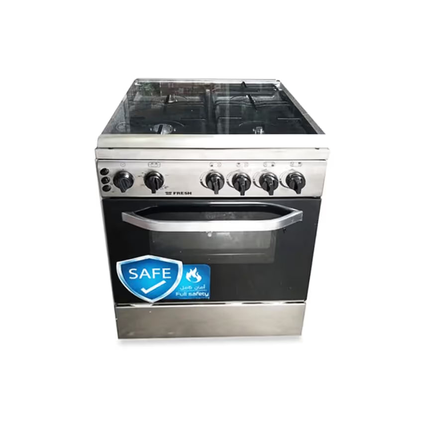 Cuisinière à gaz FRESH FIRE 4 FEUX  55x55 - Inox