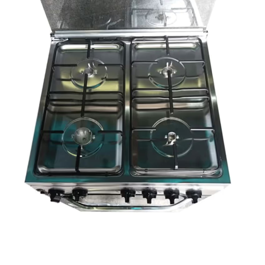 Cuisinière à gaz FRESH FIRE 4 FEUX  55x55 - Inox