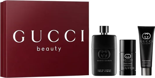 Gucci  Coffret Gucci GUILTY Eau de Parfum Pour Homme 90ML & Gel Douche 50ml + Déodorant stick 75ML