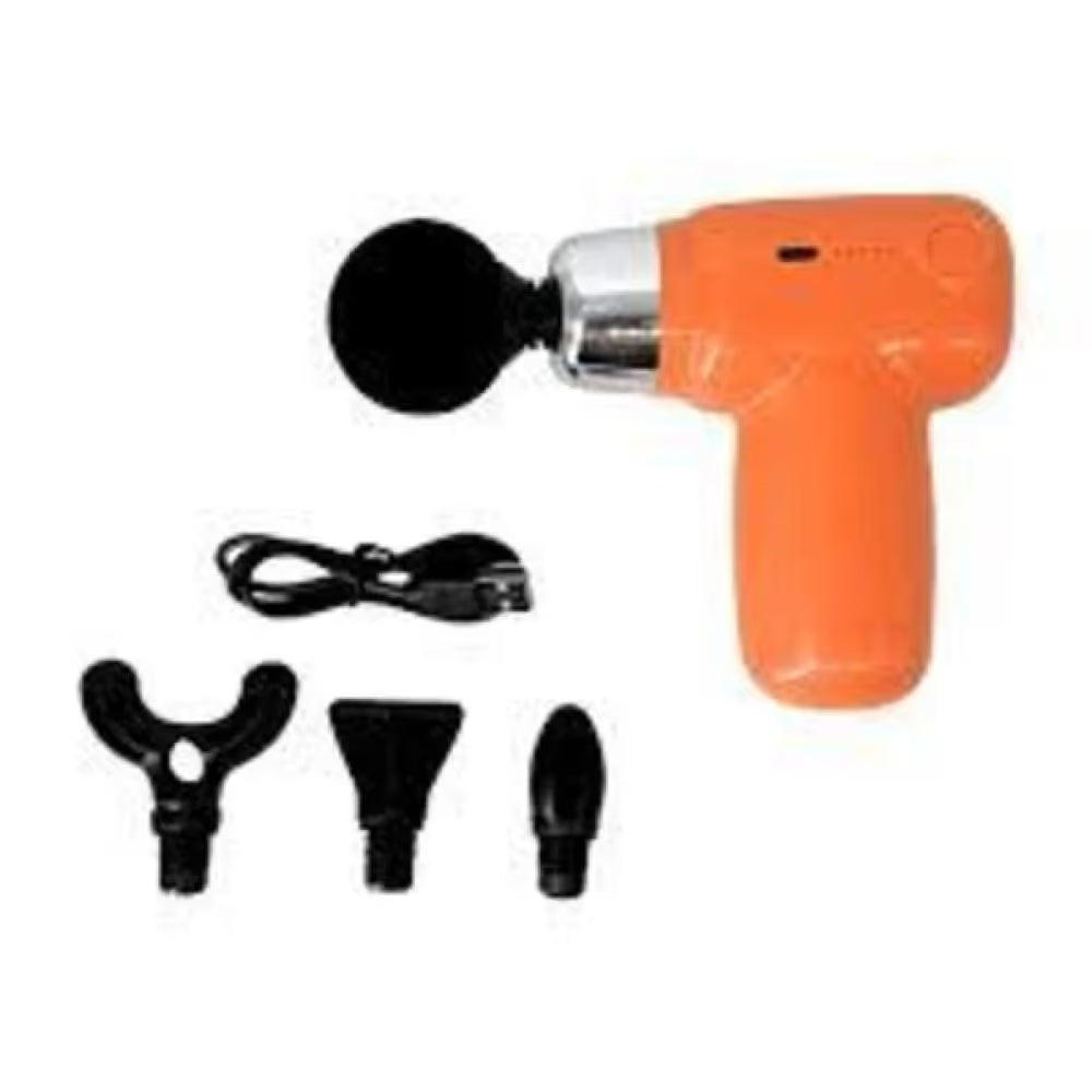 Pistolet de Massage Compact Tête Interchangeable 4en1 CY-007 - Orange