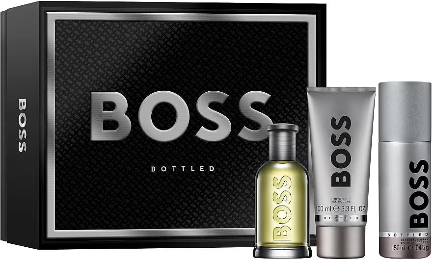 HUGO BOSS Coffret Hugo Bottled Eau de Toilette pour Homme 100ML & Déodorant Spray 150ML + Gel douche