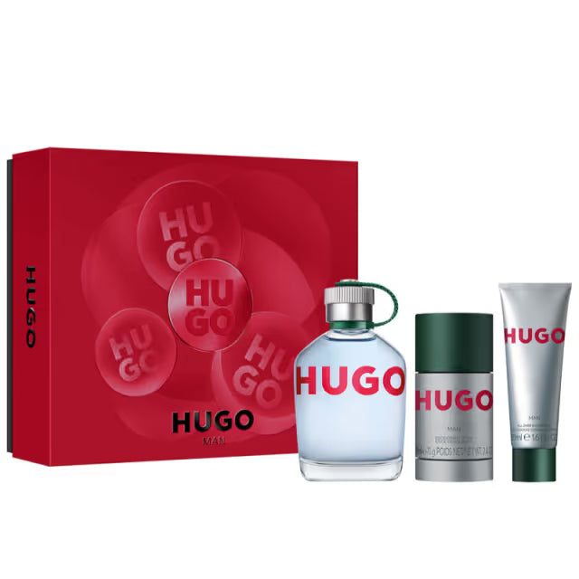 HUGO BOSS Coffret Hugo Man Eau de Toilette pour Homme 125ML & Déodorant stick 75ML +  Gel Douche 50ML