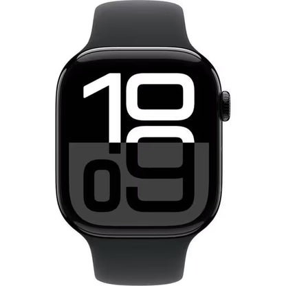 Apple Watch Series 10 GPS - 42mm - Boîtier Jet Black Aluminium - Bracelet Black Sport Band.