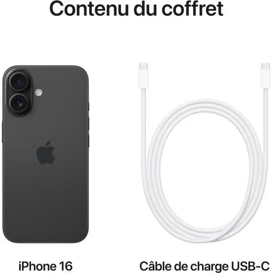 APPLE iPhone 16 256Go - Noir