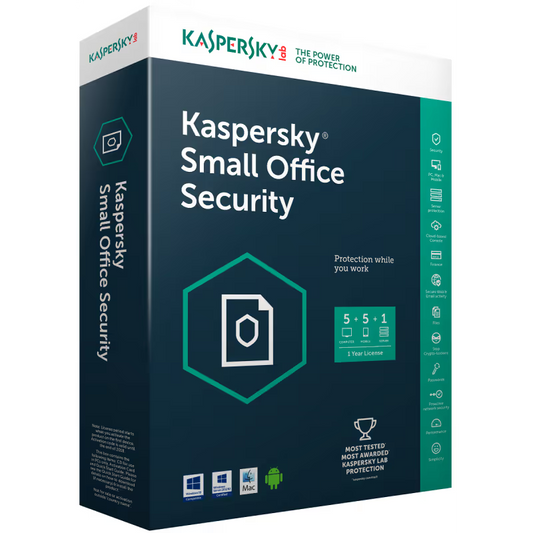 Antivirus KASPERSKY Small Office Security 8.0 (Licence pour 5 postes + 1 serveur)