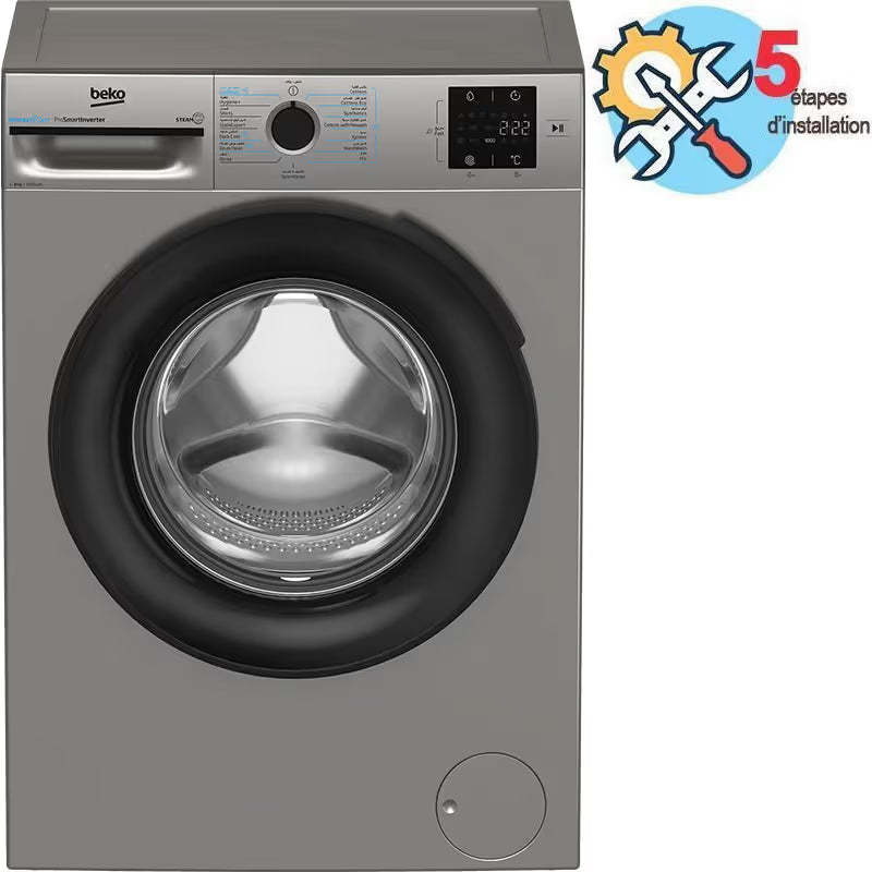 Machine à laver Frontal BEKO 8kg  BM3WFT38200BS- Gris