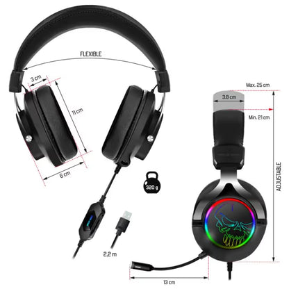 Micro Casque Gaming Filaire Spirit Of Gamer XPERT H600 RGB - Noir