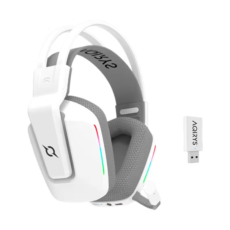 Micro Casque Gaming Sans Fil AQIRYS Alya Stéréo RGB - Blanc