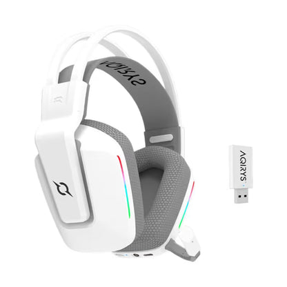 Micro Casque Gaming Sans Fil AQIRYS Alya Stéréo RGB - Blanc