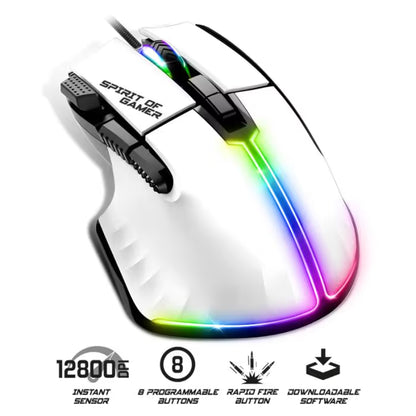 Souris Gaming Filaire Spirit Of Gamer Pro-M5 RGB - Blanc