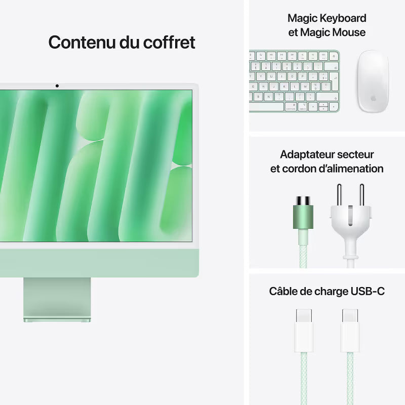 Pc de Bureau All In One Apple IMac M4  16GO 256GO SSD -Vert