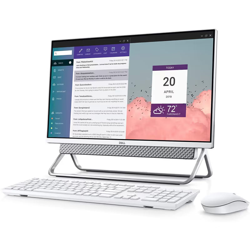 PC De Bureau ALL IN ONE DELL INSPIRON 24 5410-i7 12É GÉN 16GO 256GO + 1To SSD – Blanc