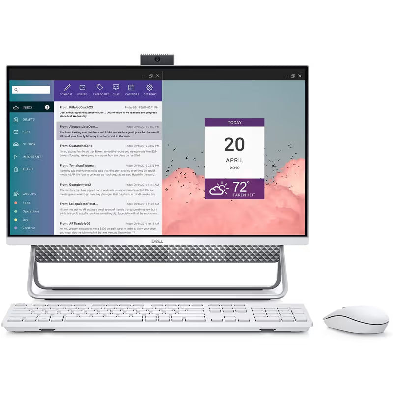 PC De Bureau ALL IN ONE DELL INSPIRON 24 5410-i7 12É GÉN 16GO 256GO + 1To SSD – Blanc