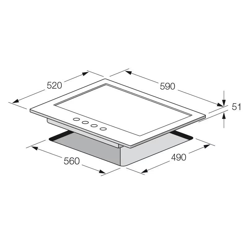 Plaque de Cuisson Encastrable FOCUS F401W 4 Feux 60cm - Blanc