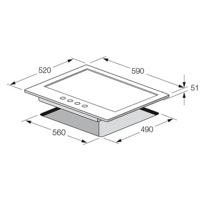 Plaque de Cuisson Encastrable FOCUS F401W 4 Feux 60cm - Blanc