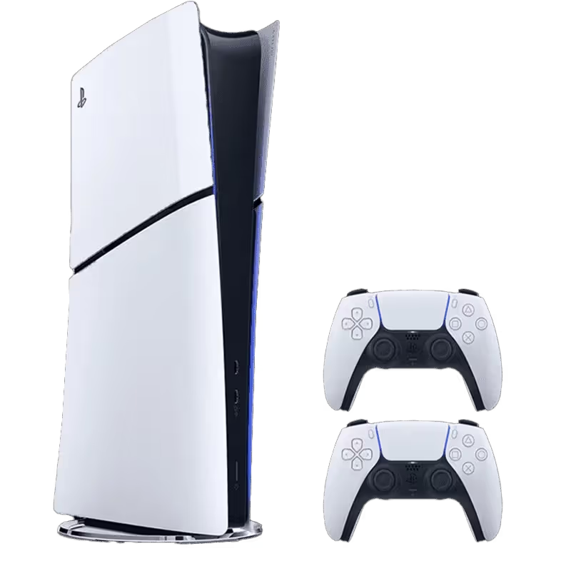 Pack PS5 Digital : Console PS5 Digitale (Modèle Slim) + 2ème Manette sans fil PS5 DualSense Blanche