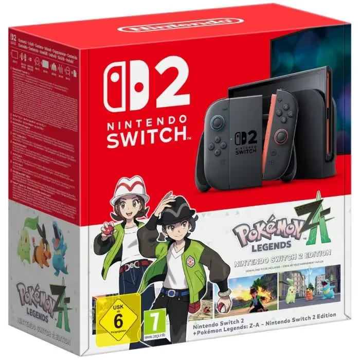 Console Nintendo Switch OLED 2 - Bleu Clair & Rouge Clair + Légendes Pokémon: Z-A (Code)