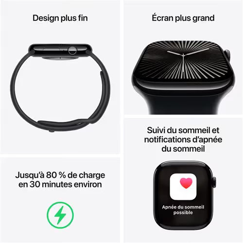 Apple Watch Series 10 GPS + Cellular - 46mm - Boîtier Natural Titanium - Bracelet Natural Milanese Loop