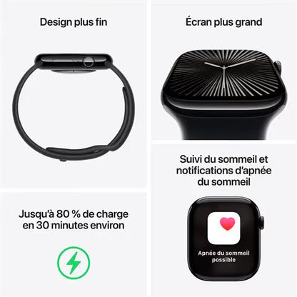 Apple Watch Series 10 GPS + Cellular 42mm - Boîtier en Titane - Bracelet Milanais Or