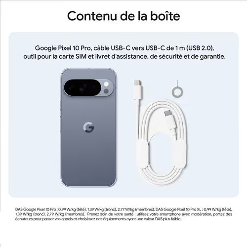 Smartphone Google Pixel 10 Pro 6,3" 5G Double SIM 256Go - Jade