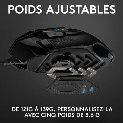 Souris Filaire Gaming Logitech G502 Hero - Noir