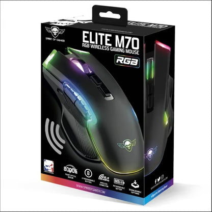 Souris Gaming Sans Fil Spirit Of Gamer Elite-M70 RGB - Noir