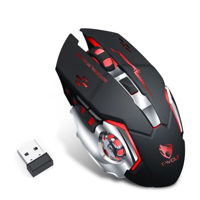 Souris Gaming Sans Fil T-Wolf Q13 Rétroéclairé - Noir