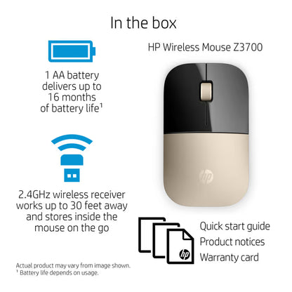 Souris Optique sans fil HP Z3700 - Gold