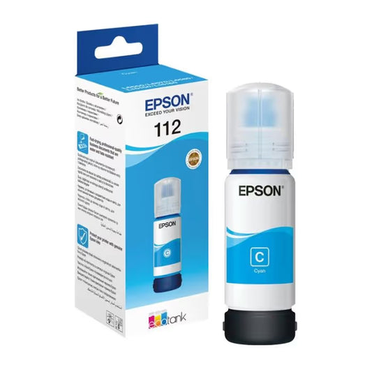 Bouteille d'Encre Original Epson EcoTank 112- Cyan (C13T06C24A)