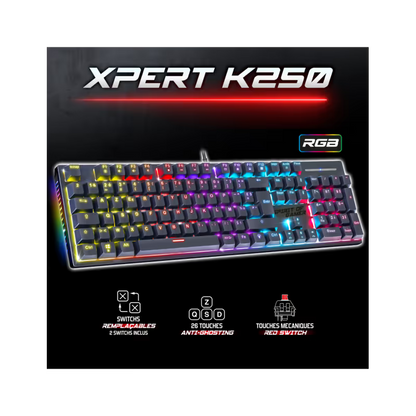 Clavier Gamer Filaire SPIRIT OF GAMER XPERT-K250 RGB - Noir
