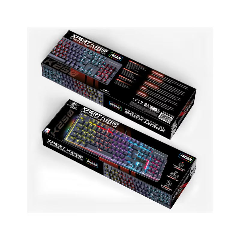 Clavier Gamer Filaire SPIRIT OF GAMER XPERT-K250 RGB - Noir