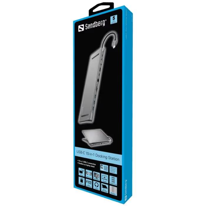Station d'accueil SANDBERG Dock USB-C 10 IN 1