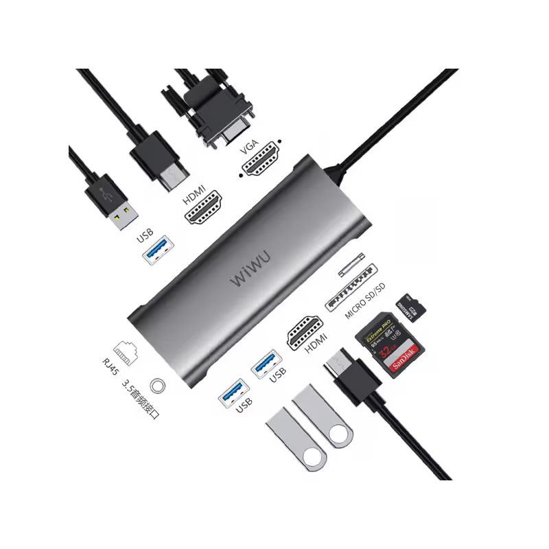 WIWU ALPHA 11 IN 1 USB-C HUB A11312H - GRAY