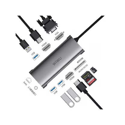 WIWU ALPHA 11 IN 1 USB-C HUB A11312H - GRAY