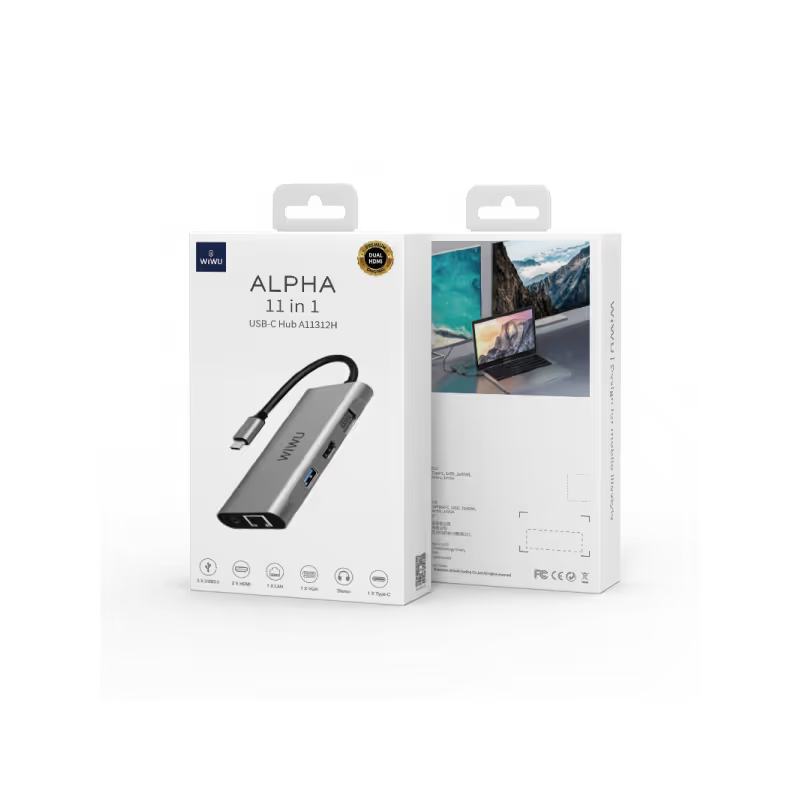 WIWU ALPHA 11 IN 1 USB-C HUB A11312H - GRAY