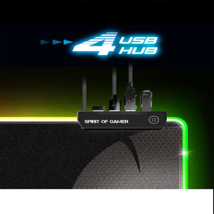 Tapis De Souris Gamer Spirit Of Gamer DARKSULL HUB RGB XXXL - Noir