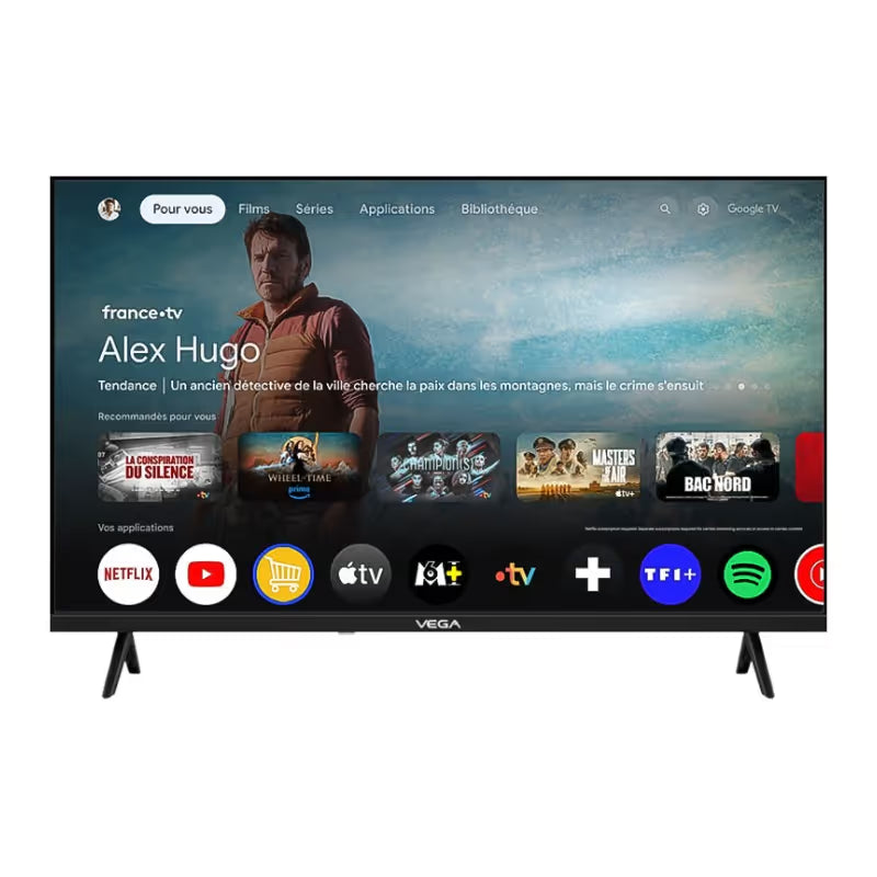 Tv VEGA 50" Smart Qled UHD 4K Avec Récepteur Intégré - Noir