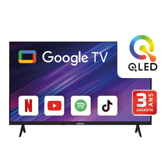 TV VEGA 65" Smart Qled UHD 4K Avec Récepteur Intégré - Noir