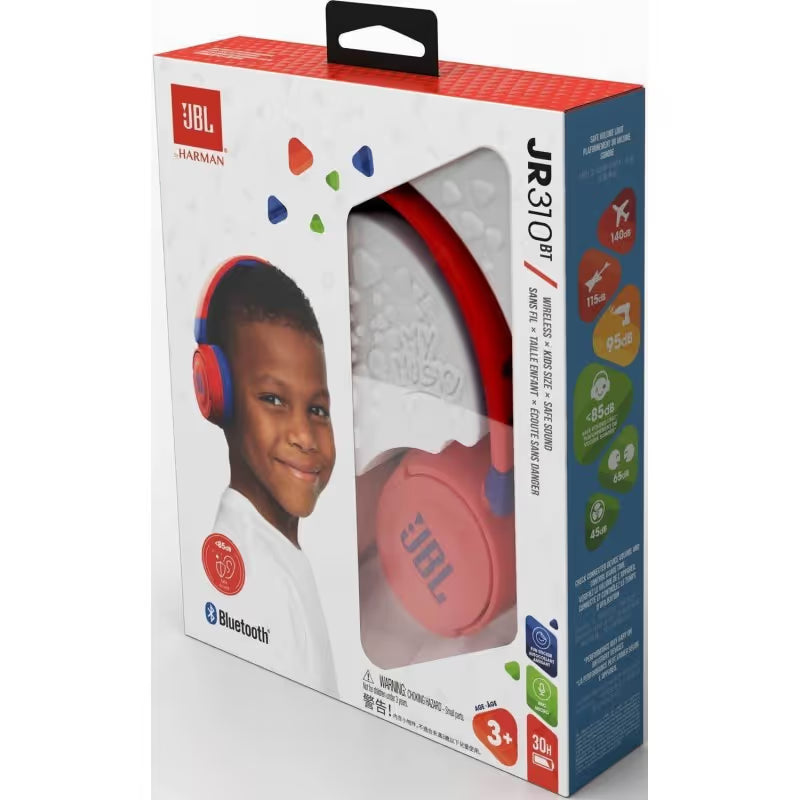 Casque JBL JR 310 BT pour Enfant - Bleu & Rouge