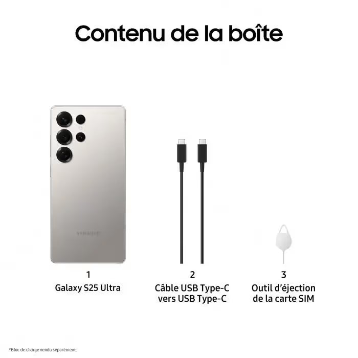 Samsung Galaxy S25 Ultra 12Go 512Go - Gris Titane