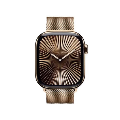 Apple Watch Series 10 GPS + Cellular 42mm - Boîtier en Titane - Bracelet Milanais Or